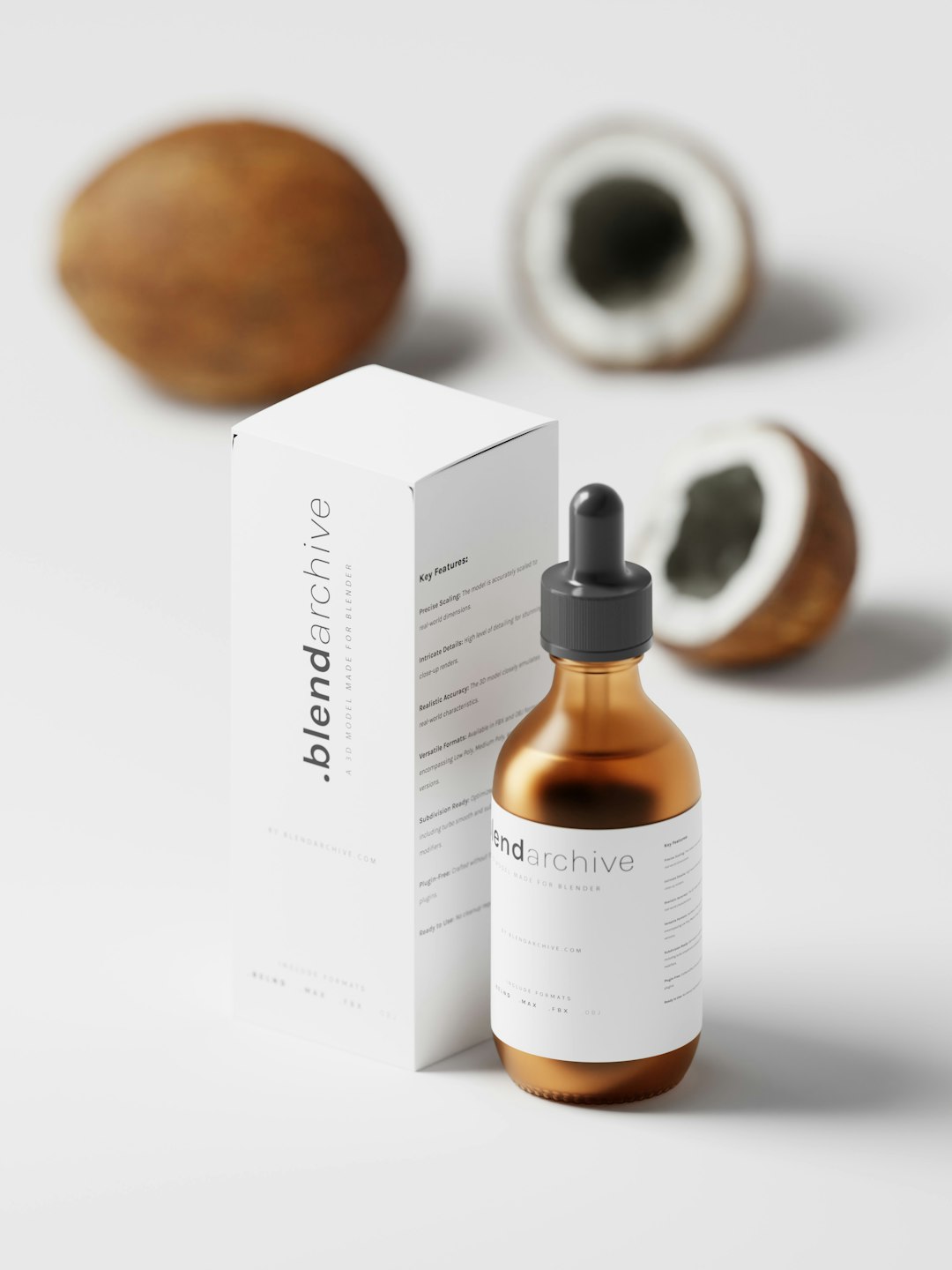 Dropper Bottle and Box 3D Model - download the 3D models from https://blendarchive.com
